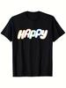 HAPPY K-pop Style and WoPatterned T-shirt - 100% Cotton