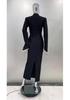 Elegant Round Neck Rhinestone Bandage Dress - Women's Evening Party Dress
