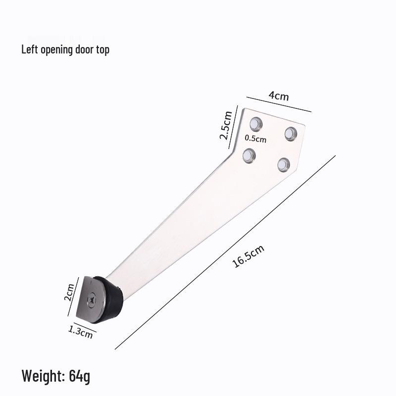 90° Stainless Steel Door Stopper with Rubber Anti-Collision Mute for Wooden Doors