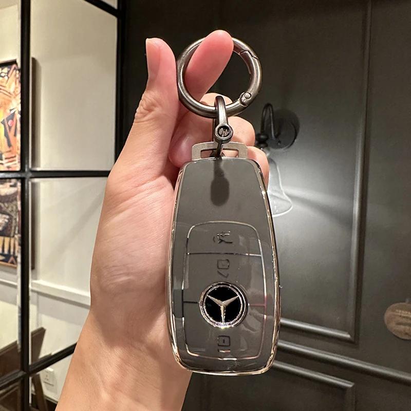 ULA5 Car Key Case Shell Fob For Mercedes Benz A C E S G Class GLC CLE CLA GLB GLS W177 W205 W213 W222 X167 AMG Keychain