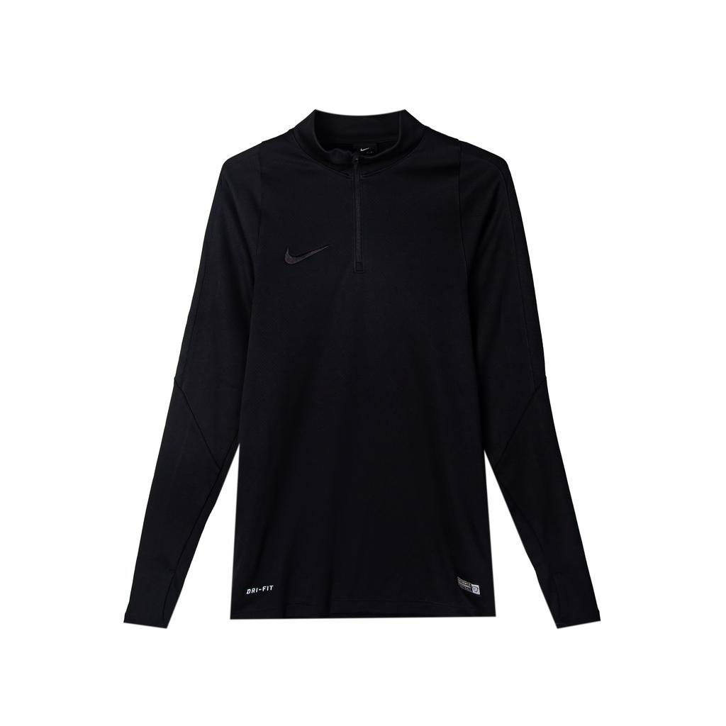 Nike Dri-Fit Half-Zip Stand Collar Long Sleeve Knit Top Men tops Black 698916-011