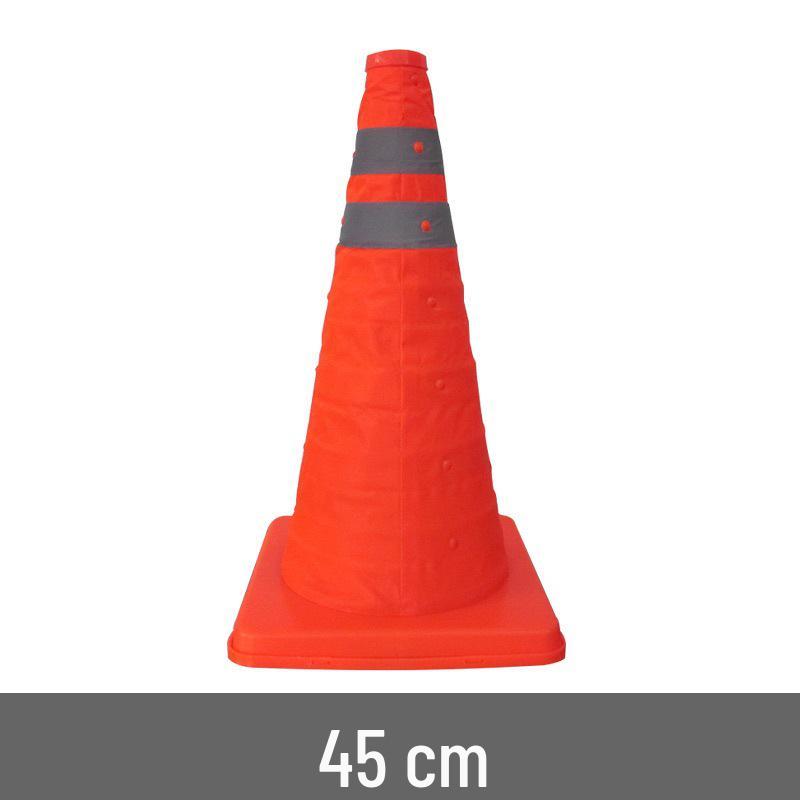 Car with Retractable Traffic Cones: Folding, Reflective, Triangular, and Portable Emergency Parking Warning Indicators