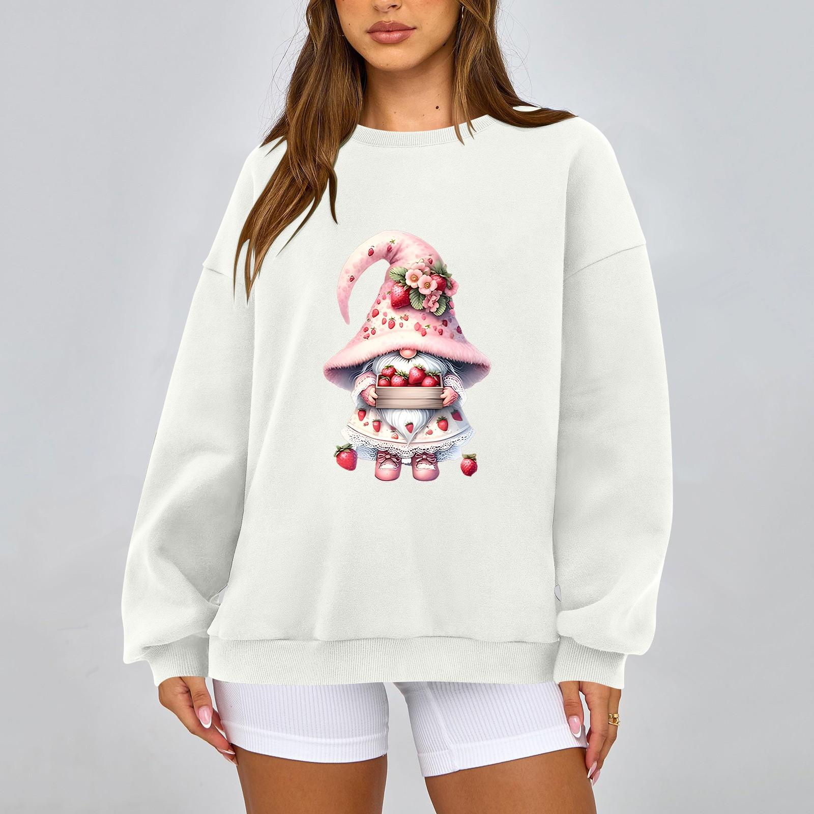 

Женская модная повседневная свободная толстовка с круглым вырезом и длинным рукавом, однотонная XL белый