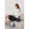 GOXO Airy Knit Zip Up Smile Heart White