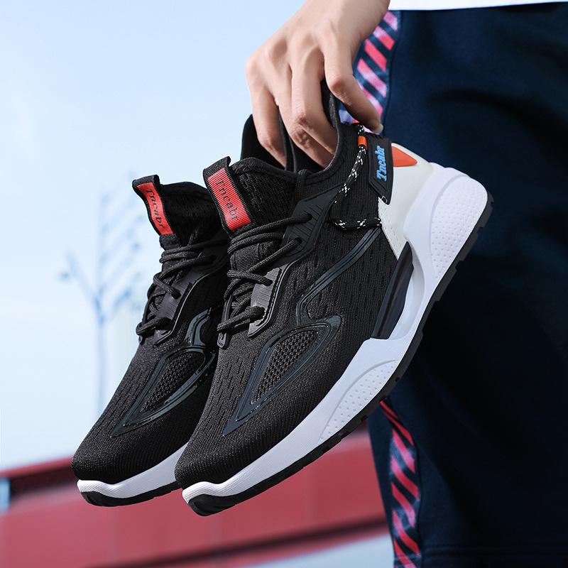 High quality summer men's low-top breathable mesh light running shoes thick-soled shock absorption comfortable training casual sports shoes