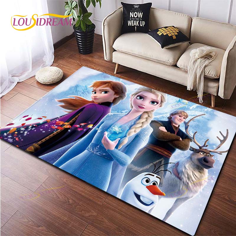 3D Printing Rug for Kitchen Doormat Bedroom Anime Frozen Carpets for Living Room Laundry Bathroom Non-slip Floor Mat