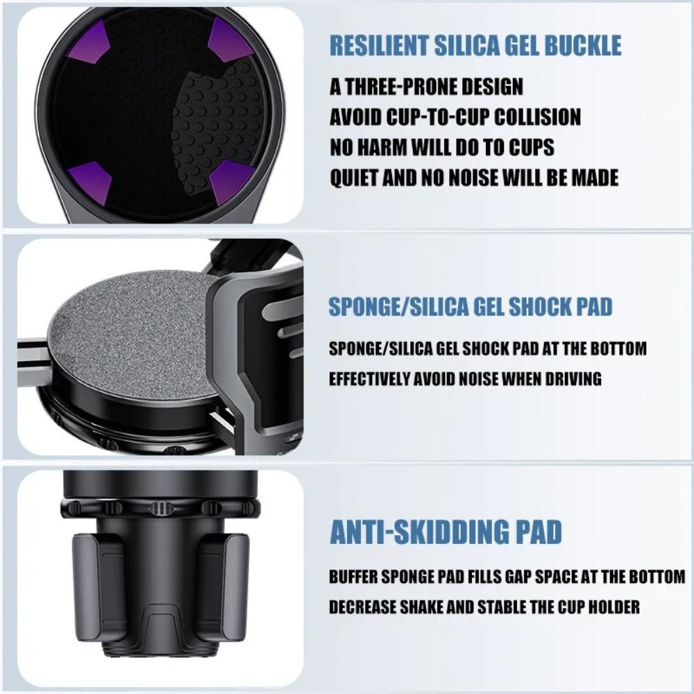 Universal Plastics Auto Front Seat Cup Holder 360 Rotate Drink Storage for Cars Interior Instant Noodles Bowl Coffee Mugs Frame