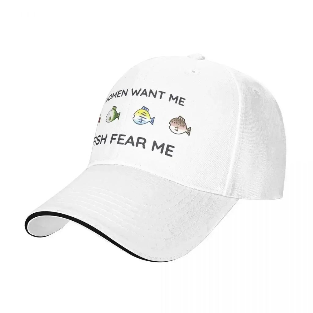 Women Want Me Fish Fear Me - Wii Sports Fishing Baseball Cap Christmas Hat Hats On Offer Women's Beach Visor Men's