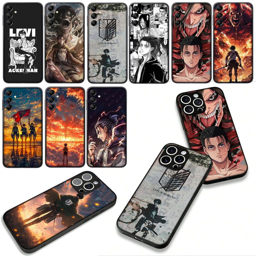 for Samsung Galaxy A25 A37 A57 A12 A14 A50 A51 A70 A71 A72 A21S A04 M15 Note 20 9 8 10 Case Levi Attack Eren On Titan Jaeger