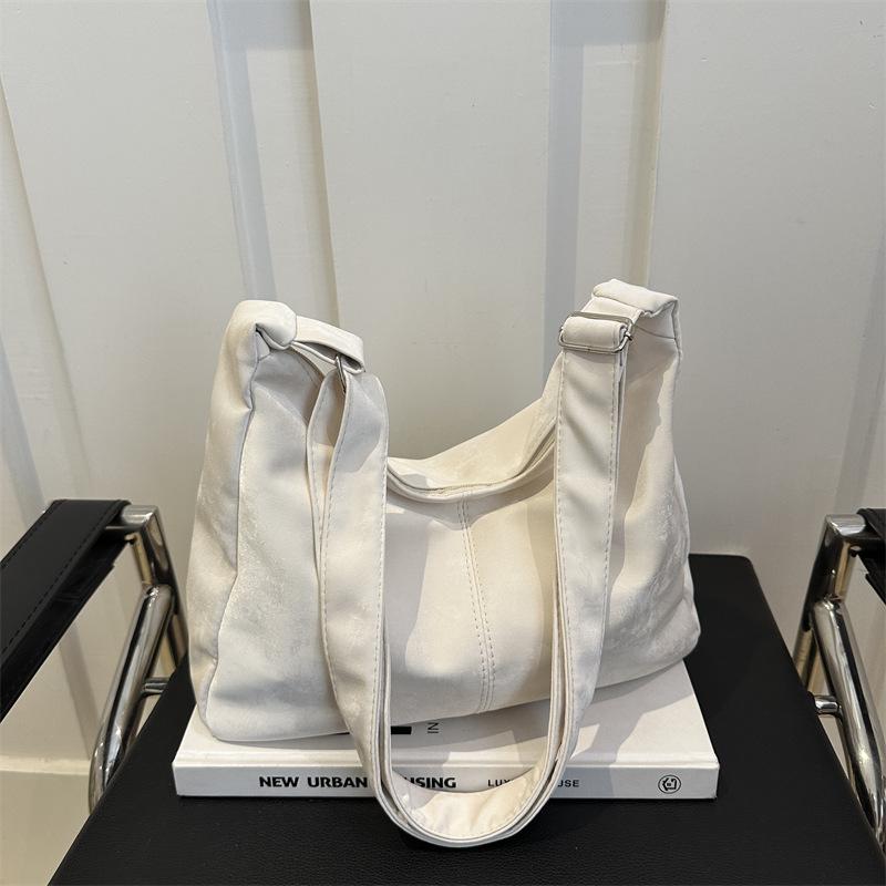 2024 Trendy Korean Style Large Capacity Solid Color Women's Shoulder Tote Handbag