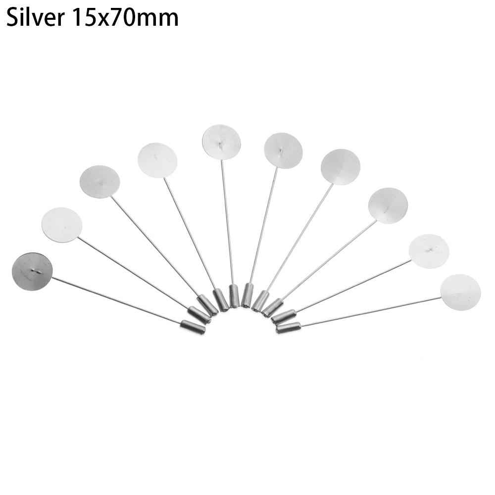 10Pcs Gold Silver Plated Simulated Pearl Alloy Copper Long Brooch Pin Lapel Dress DIY Craft Jewelry Making Brooches Accessories