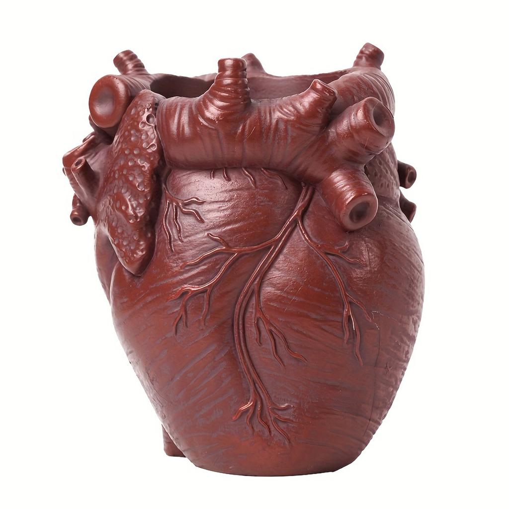Resin Heart Shaped Pen Holder Creative Desktop Decoration for Home Office Gift