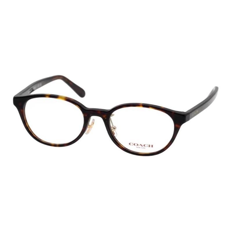 COACH Iconic brand logo acetate round optical glasses unisex couple model tortoiseshell коричневый