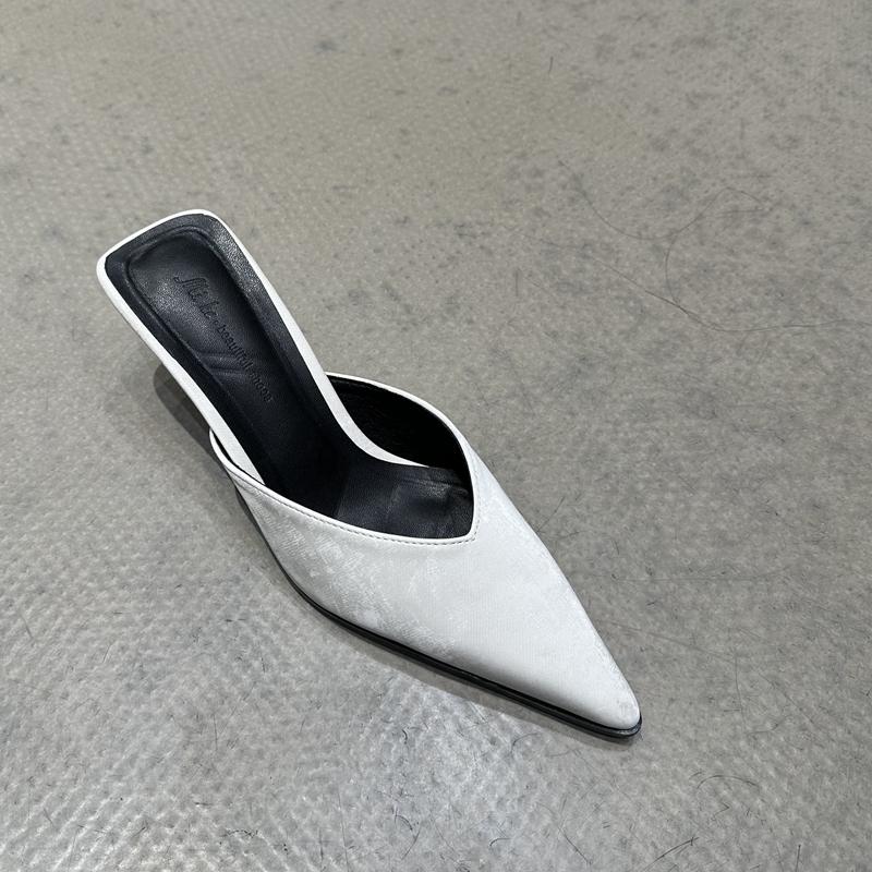 Fashion SUOJIALUN 2024 Spring New Women Slipper Fashion Pointed To Shallow Slip On Mules Shoes Thin High Heel Ladies Elegant Sandals