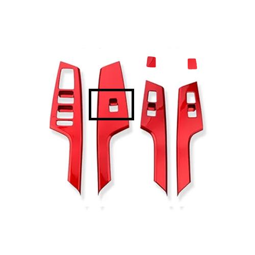 

Carbon Fiber Red Window Lift Switch Panel Cover Door Armrest Trim Cover For KIA EV6 2026-2026 With Heating Button In Passenger