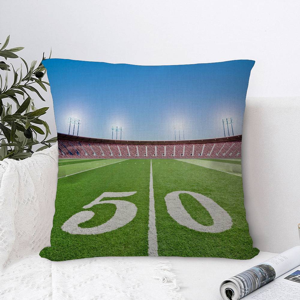 

Outdoor Football Field Pillow Cover Sofa Cushion Cover Home Room Decoration Children Gift 12x12Inch