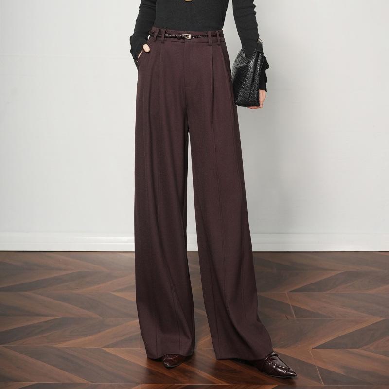 

Genuine Slimming High-Waisted Wool Wide-Leg Pants - 2025 Autumn/Winter Loose Fit L