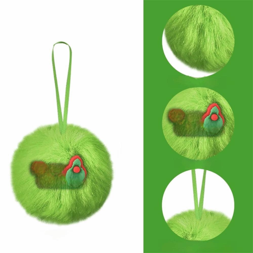 Creative Furry Christmas Ball 6cm Lime Green Christmas Tree Decoration Ball with Bow DIY Christmas Hanging Decorations New Year