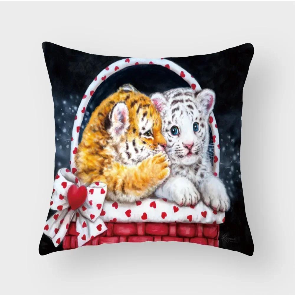 Lovely Cartoon Animal Cushion Decorative Pillowcase Printing Pillow Cover Sofa Home Living Room 45X45Cm