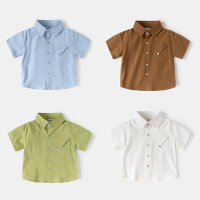 Camicia estiva da ragazzo 2026 nuova versione coreana di camicia a maniche corte per bambini top estivo straniero per neonati