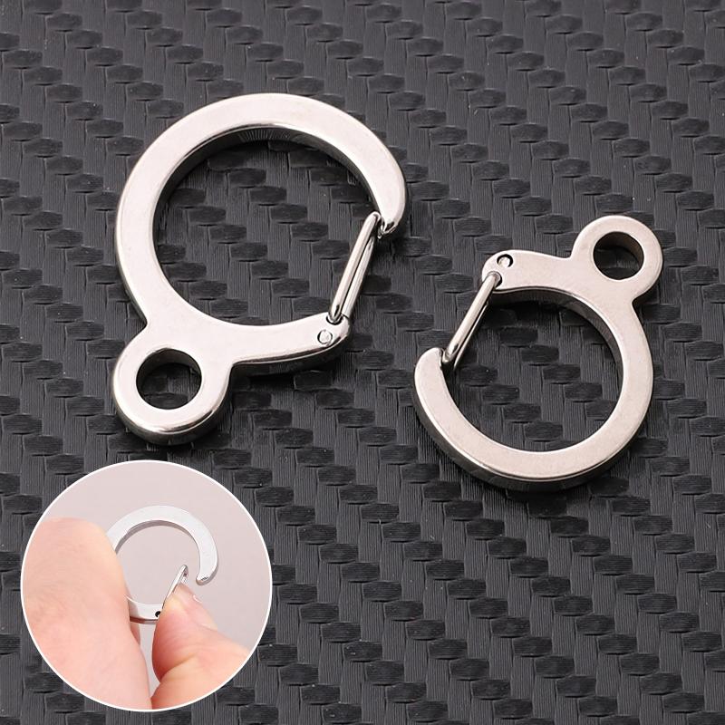2Pcs Heavy Duty Stainless Steel Key Ring Spring Snap Hook Carabiner for Outdoor Sports Backpack