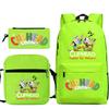 Cartoon Teacup Head Cuphead Student Backpack Oblique Span Bag Pencil Bag Primary And Secondary School Students Children'S Schoolbag Three-Piece Set