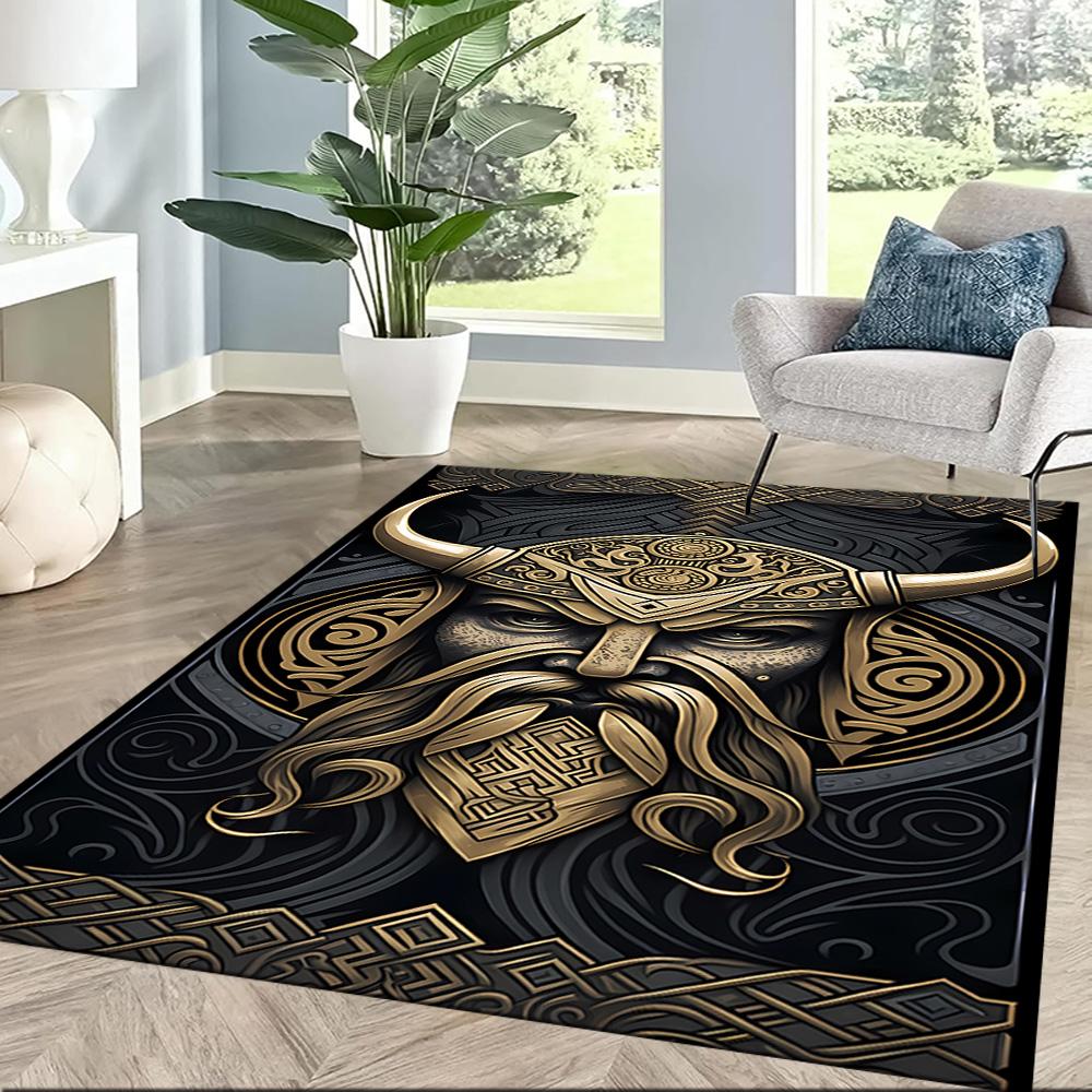 Viking Warrior Artwork Floor Mats for Living Room, Bedroom and Room Decoration Are Suitable for Gifts.