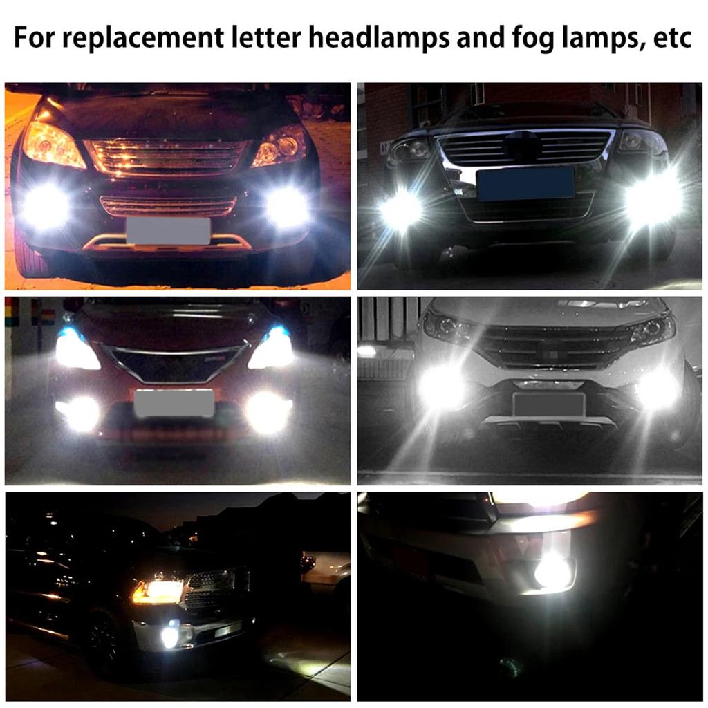 2Pcs H8/H11 Auto LED Fog Light Bulbs 660LM 6000K White Car Driving Running Lamp 12V Plug and Play Car Attachment Replacement