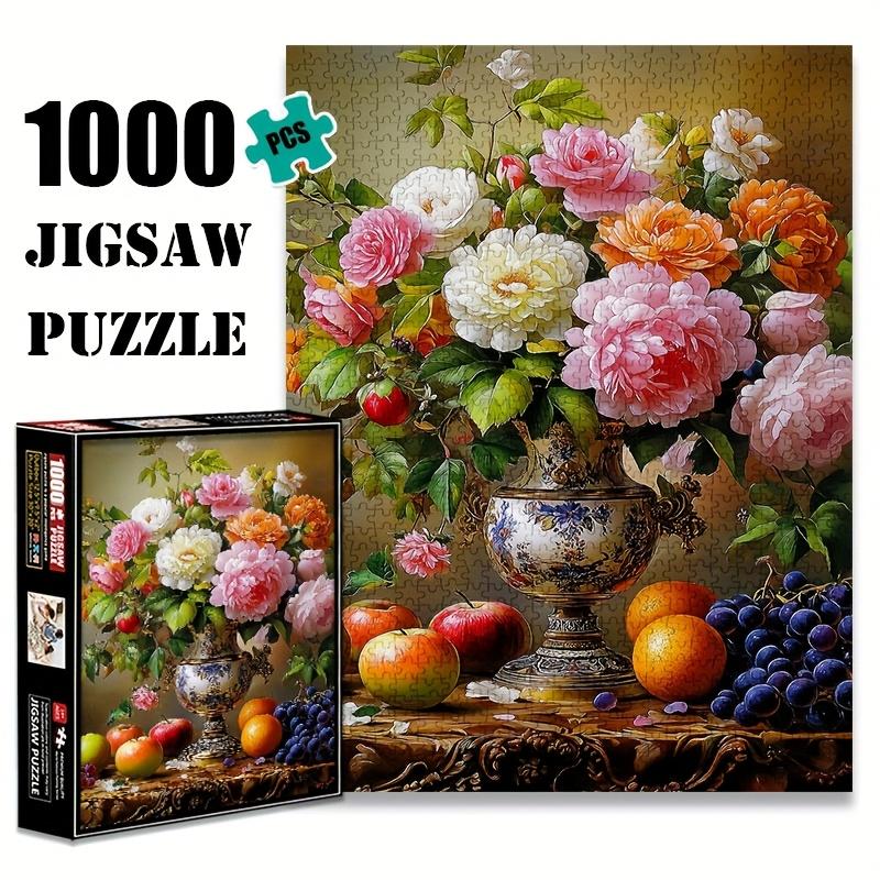 Blue and White Porcelain Vase 1000pcs Paper Jigsaw Puzzle, Large Puzzle Toy, Exquisite Game Gift, Family Interactive Game, DIY Decoration, Brain-Chall