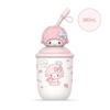 X&W 380ML Hello Kitty Insulated Bottle Stainless Steel Cartoon Beverage Cups Portable Milk Tea Straw Cup with Cute 3D Doll Lid