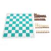 Chess Set Imitation Wood Plastics Glossy Lightweight Chess Pieces with PU Chessboard for Beginners