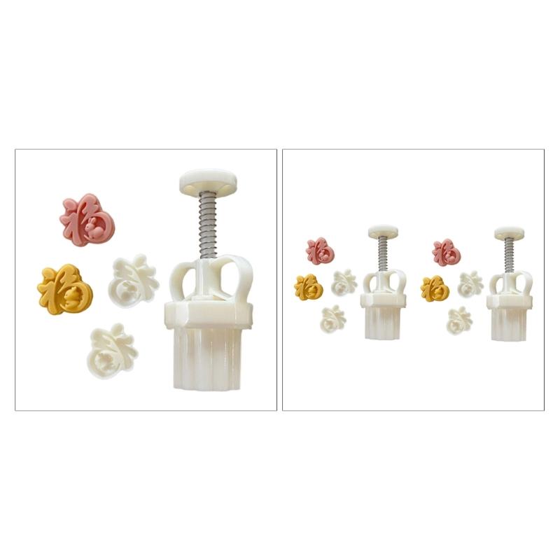 MidAutumn Festival Mooncake Makers Fu Character Moon Cake Mold Cookie Stamps DIY Hand Press Cookie Dessert Cutters