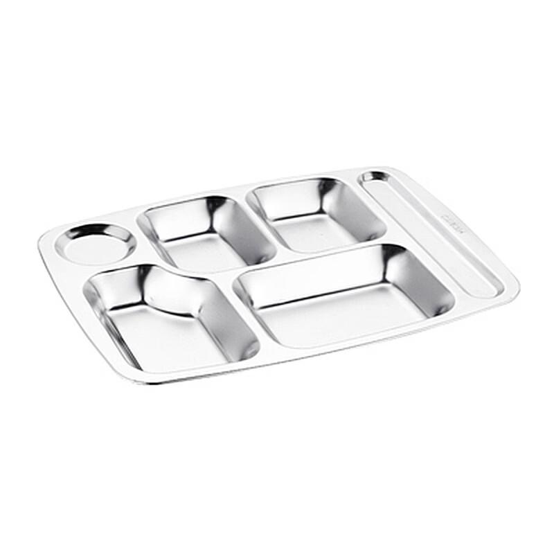 Zhishi Kids' 304 Stainless Steel 5-Compartment Dinner Plate