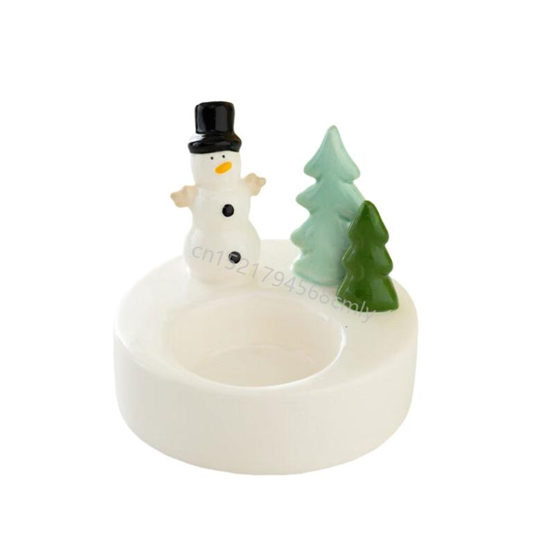 Christmas Tealight Holders,Ceramic Christmas Decorations,Centerpieces 6XDE