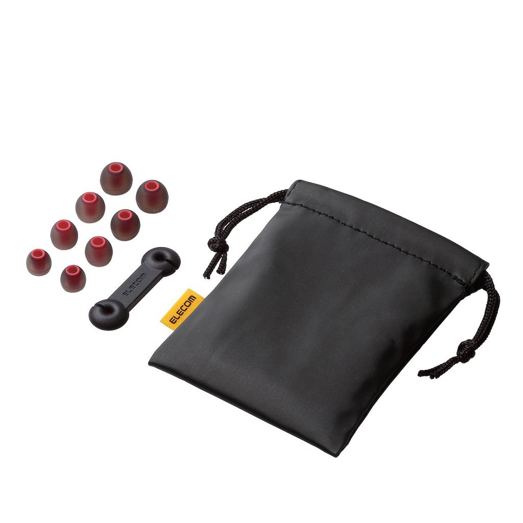 Elecom Stereo Earphones, In-Ear, 10mm Driver, Deep Bass, GrandBass, Red, EHP-GB100ARD