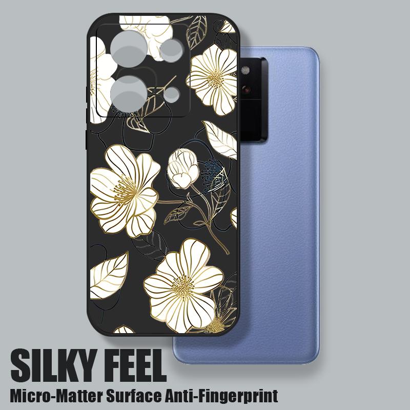 Lanyard Soft TPU Case For Xiaomi Redmi Note 13 14 Pro Plus 12 14 Pro 5G Note 13 11 13C 4G White Flower Silicone Phone Cover