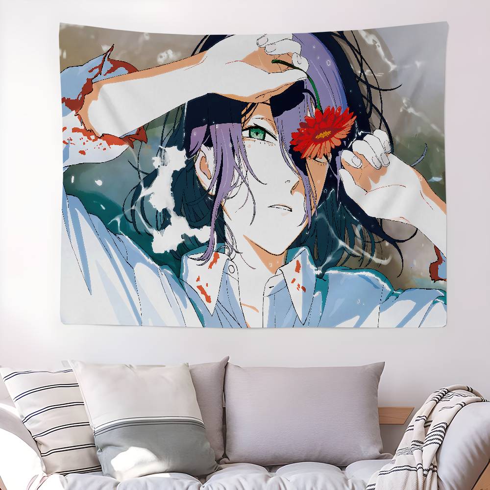 Anime Muž s motorovou pilou Reze Arc Kreslená tapiserie Nástěnná dekorace Domácí dekor
