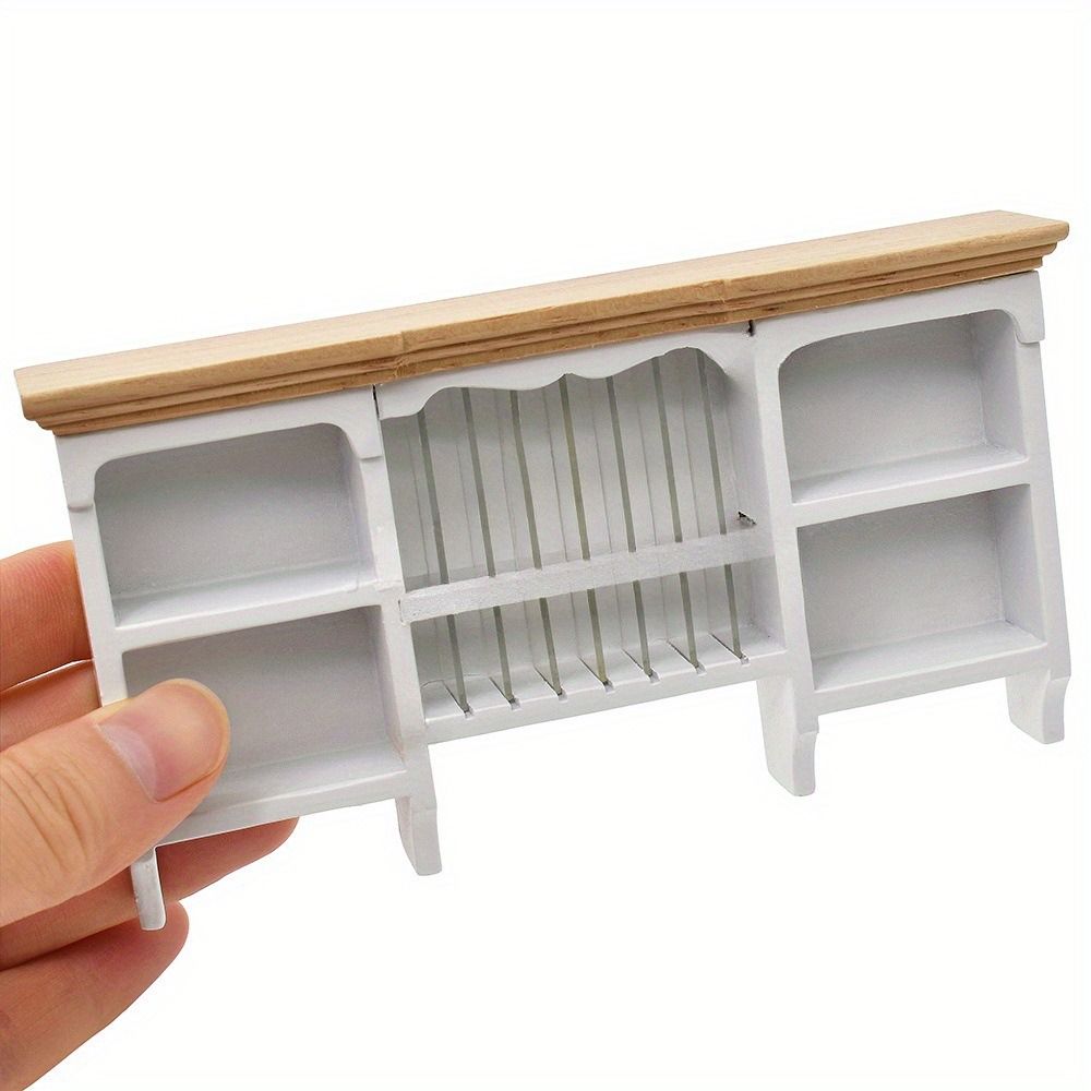 Mini Wall Hanging Cabinet Wooden Display Shelves 1:12 Dollhouse Storage Cabinet  Kids Toys