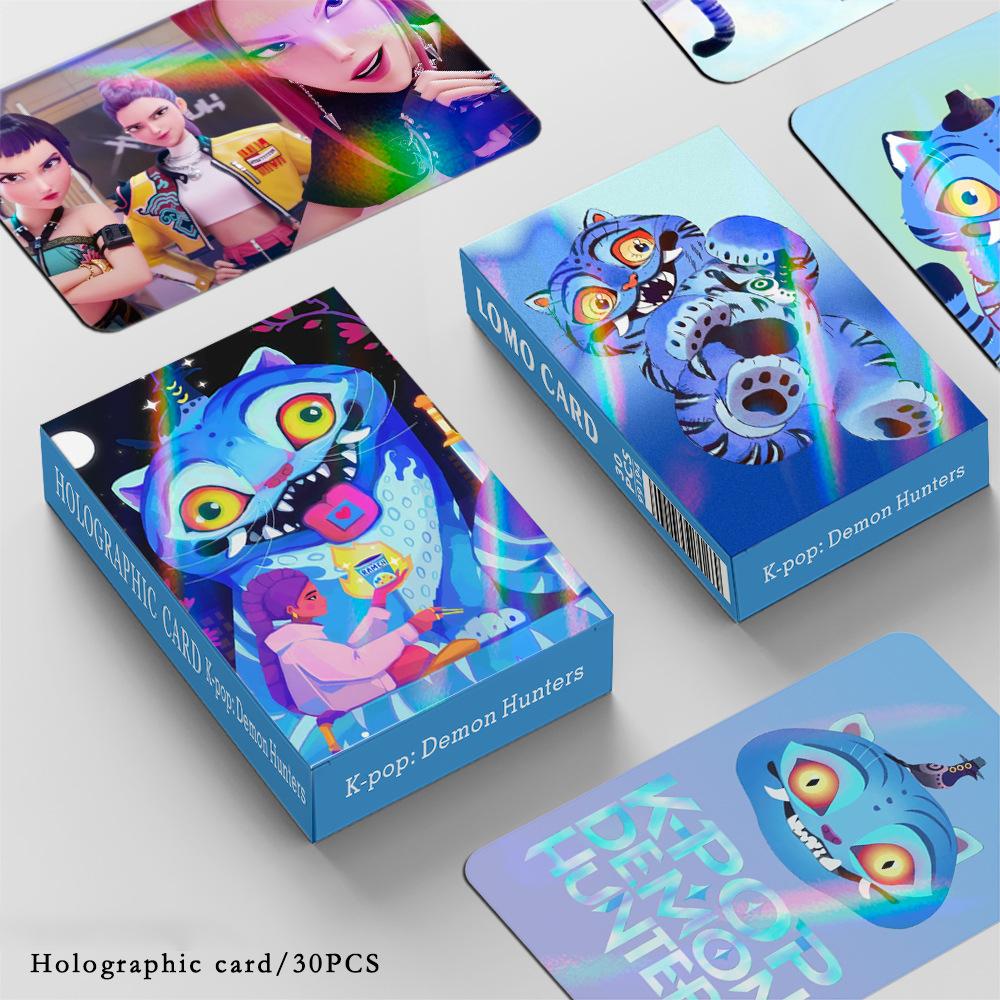 30pcs Demon Hunter Card Anime Saja Boys Party Cosplay Gaming Collect Cards Sticker Huntrix Print Postcard Decorative Gift