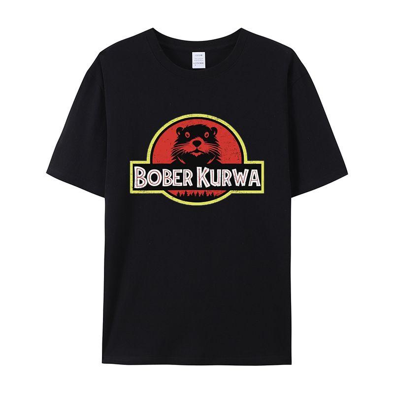 Bober Kurwa Bobr Roundneck Tshirt Suitable For Both Unisex And Unisex With Loose Fit And Versatile Style Featuring Short Sleeves
