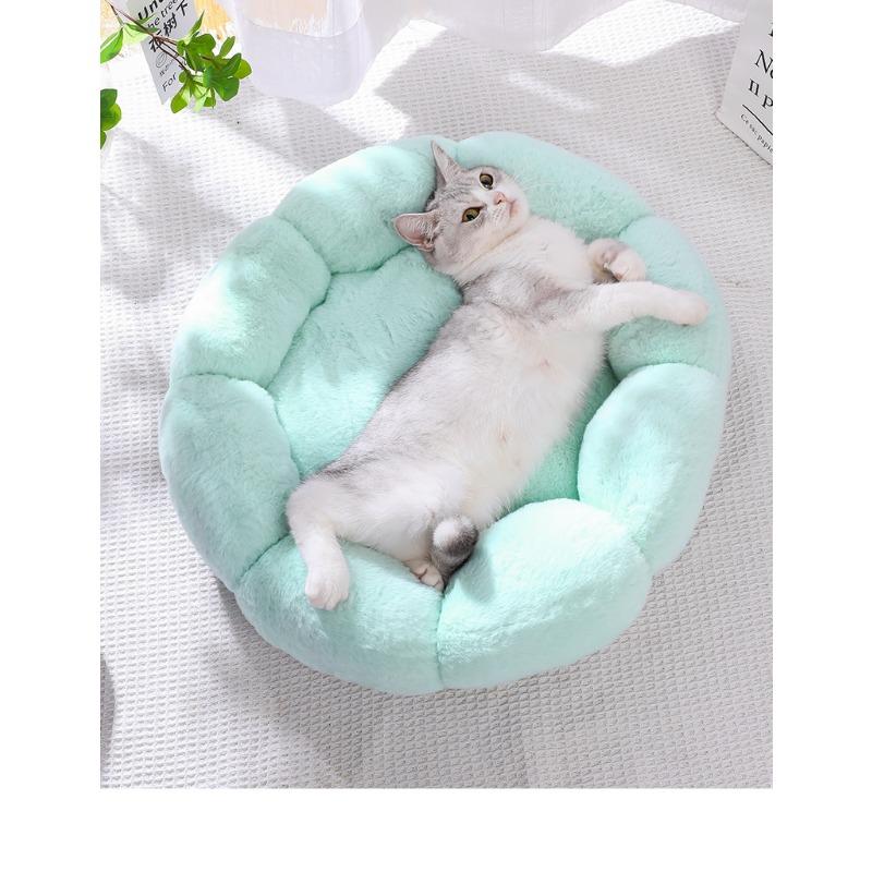 Closed Warm Flower Pet Bed For Cat Dog All Season Use