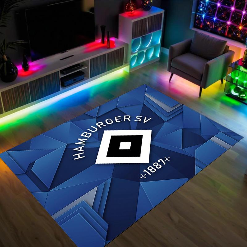 Hamburger SV Football Design Tappeto in Velluto di Cristallo Accogliente Non?Tappeto Stampato Antiscivolo per Camera da Letto Soggiorno Ingresso