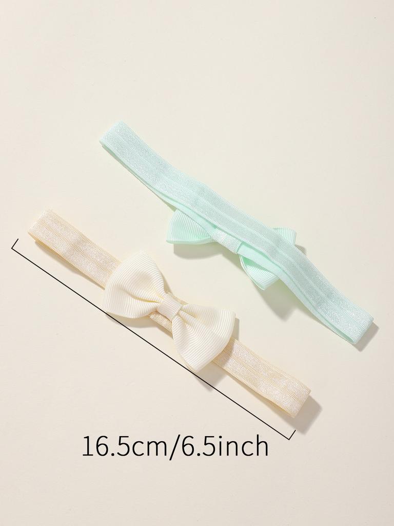 6Pcs/set Solid Bowknot Headband for Baby Girls Grograin Ribbon Headwear Elastic Hair Bands Infant Kids Hair Accessories