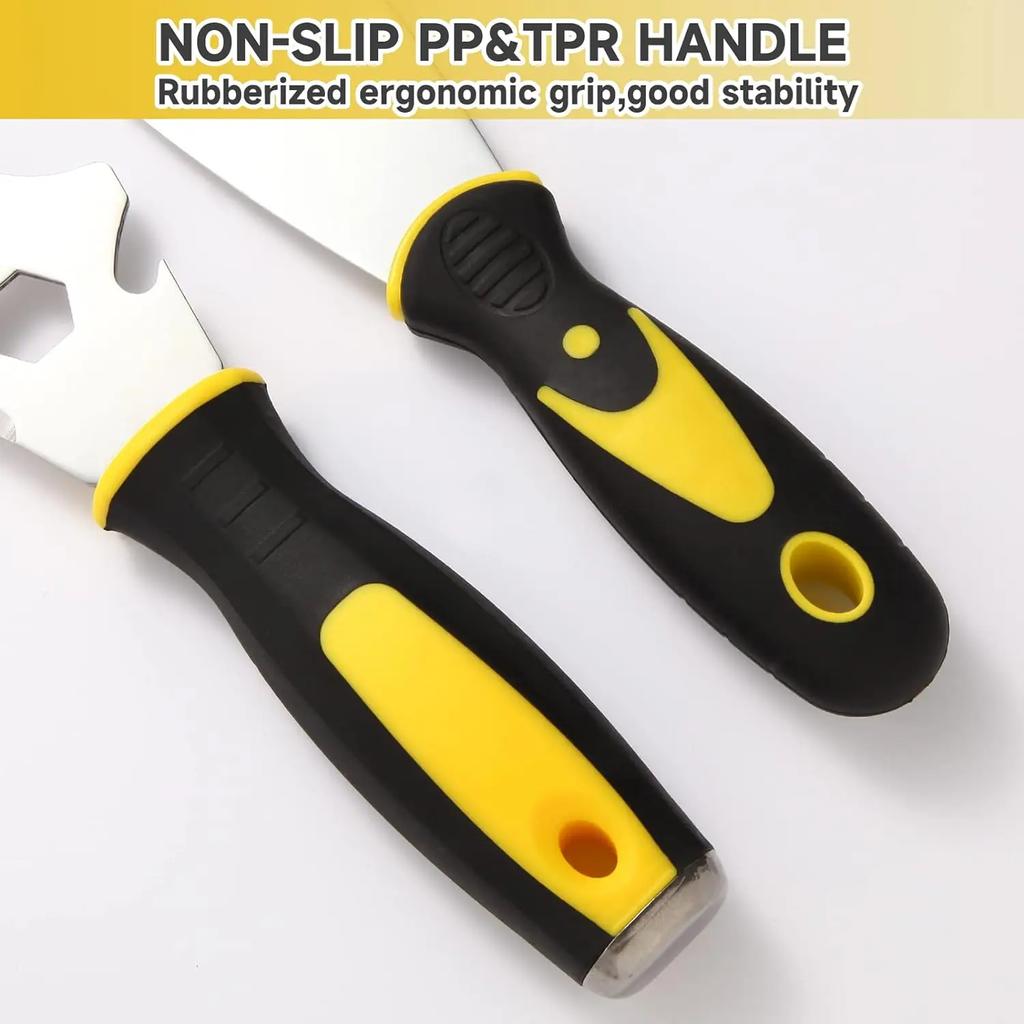 15 In 1 Multifunctional Putty Knife Set Putty Scraper Stainless Steel Scraper Cleaning Scraper DIY Construction Tools