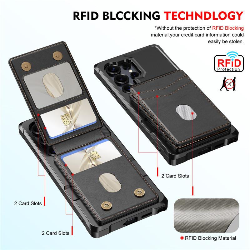Samsung S25ultra plug-in card magnetic mobile phone case Galaxy A17 creative multi-function anti-drop protective case