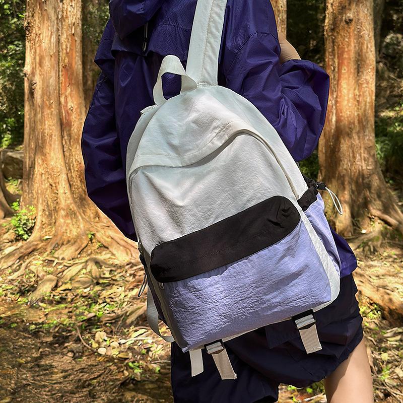 Lightweight Color Block Sports Backpack Large Capacity Student Schoolbag