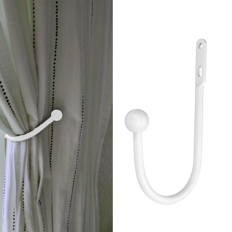 2/4pcs Curtain Holdbacks Decorative Drapery Holdbacks Wall Mounted Tieback Hook Drapery Door Hanger Easy to Install