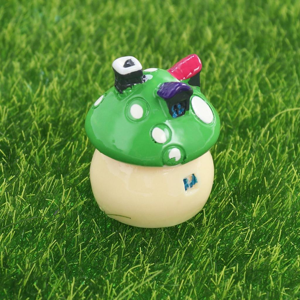 Mushroom Landscape Ornament Miniature Garden Decor Mini Shadowbox Scene DIY Moss Ornaments Accessories Green