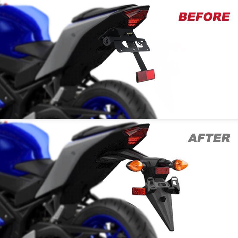 Fit For Yamaha YZF-R3 R3 MT25 MT03 MT-03 2015-Up YZF-R25 2014-Up Motorcycle Rear Tail Tidy License Plate Fender Eliminator Kit