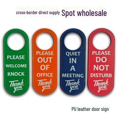 PU Leather English 'Do Not Disturb, Please Enter' Door Hanger